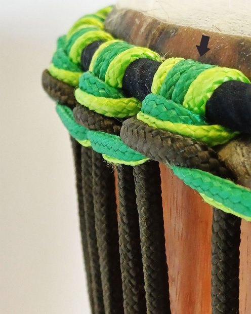 Corde djembé creuse PES 5 mm Vert 20 m