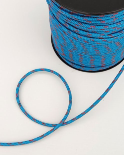 Corde tambour djembé renforcée PES 4 mm Bleu / Rouge 100 m