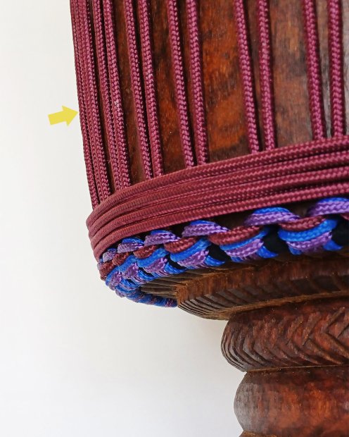 Corde tambour djembé renforcée PES 5 mm Bordeaux 100 m