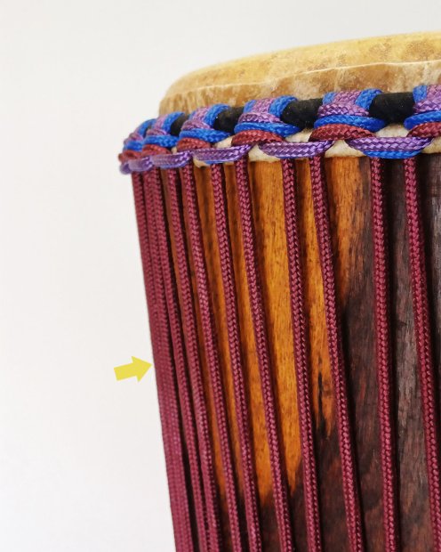 Corde tambour djembé renforcée PES 5 mm Bordeaux 100 m