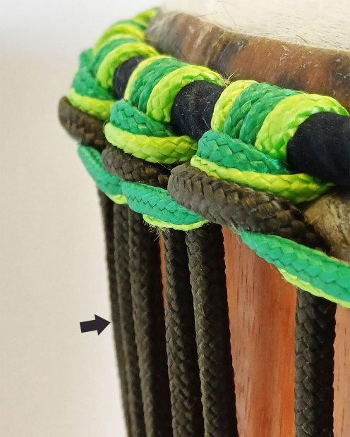 Corde tambour djembé renforcée PES 5 mm Kaki 20 m