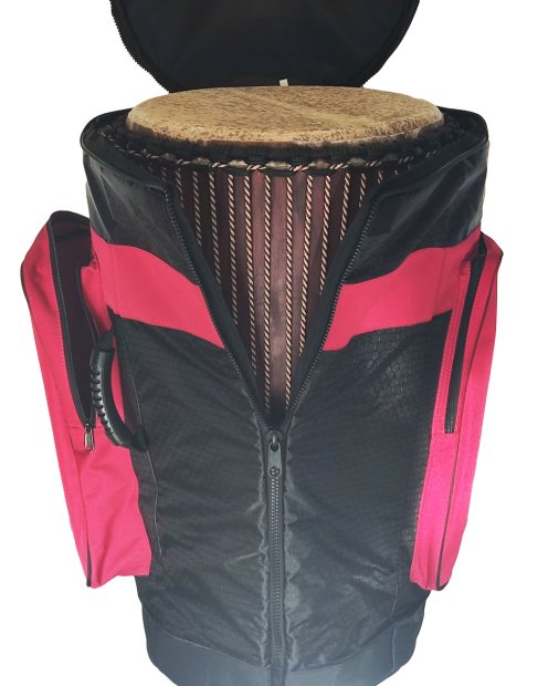Housse de djembé professionnelle Percussion Africaine Premium XL Rouge