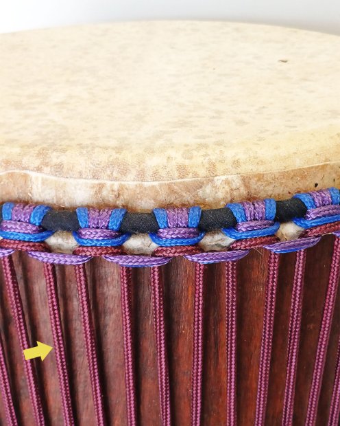 Corde tambour djembé renforcée PES 5 mm Bordeaux 100 m