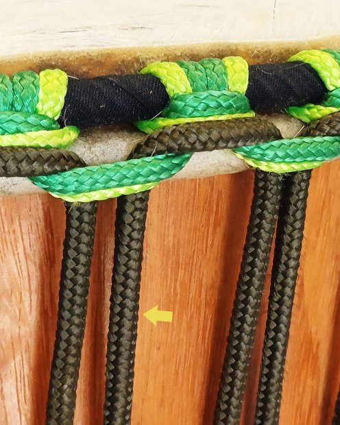 Corde tambour djembé renforcée PES 5 mm Kaki 20 m
