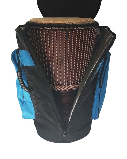 Housse de djembé professionnelle Percussion Africaine Premium Bleu XL