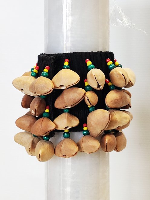 Hochet à graines africain - Bracelet hochet Kenari 4 rangs CRE21L