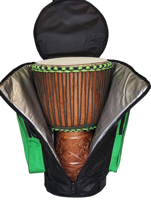 Housse djembé Percussion Africaine Premium XL Vert
