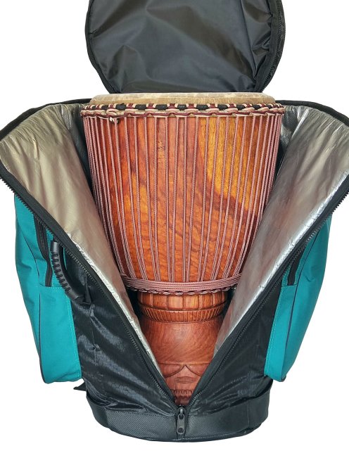 Housse djembé Percussion Africaine Premium XXL Bleu canard