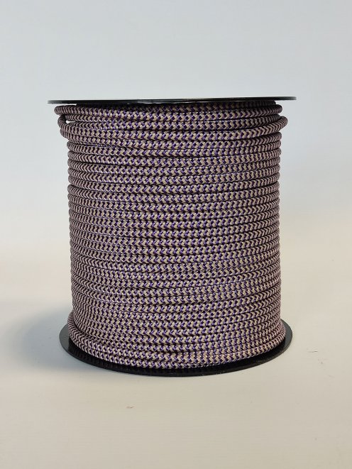 Drisse djembé Ø5 mm (chevrons, violet / beige, 100 m) - Corde pour djembe tambour