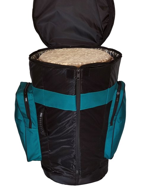Housse djembé Percussion Africaine Premium XXL Bleu canard