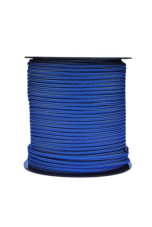 Corde tressée avec âme Ø5 mm bleu roi 100 m - Cordage pour tambour djembé