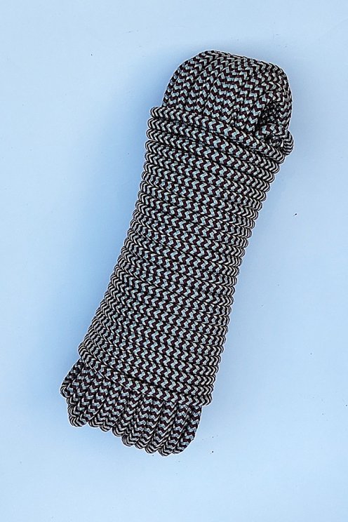 Corde tambour djembé renforcée PES 5 mm Zigzag Bordeaux / Gris 20 m