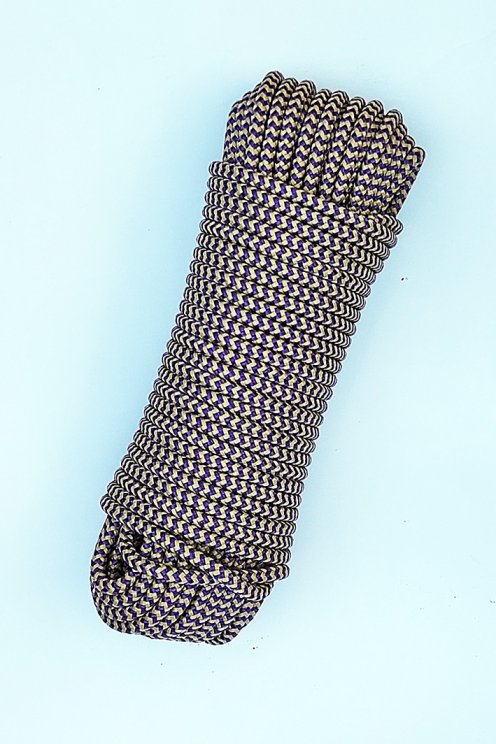 Corde djembé renforcée PES 5 mm Zigzag Violet / Beige 20 m