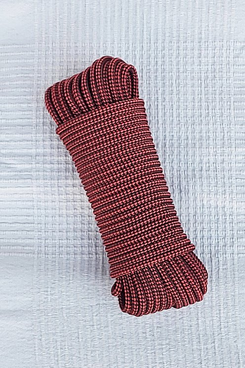 Corde tambour djembé renforcée PES 5 mm Damier Rouge / Noir 20 m
