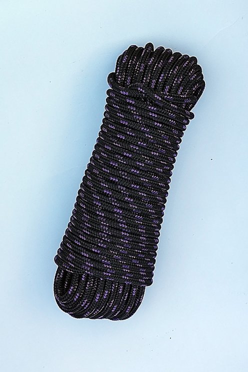 Corde tambour djembé renforcée PES 5 mm Noir / Violet 20 m