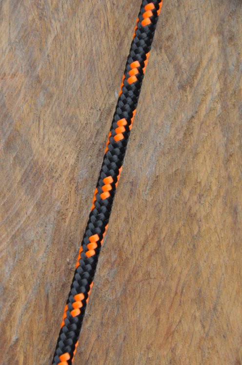 Drisse djembé Ø6 mm noire / orange fluo - Corde pour djembe tambour