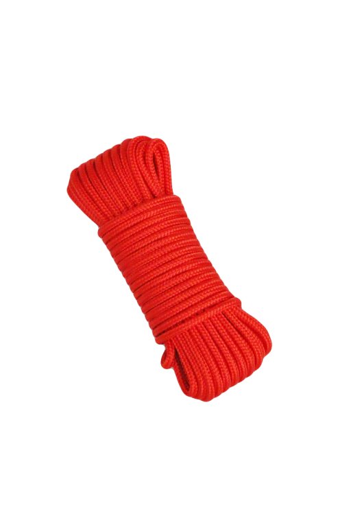 Corde tambour djembé renforcée PES 4 mm Rouge 10 m