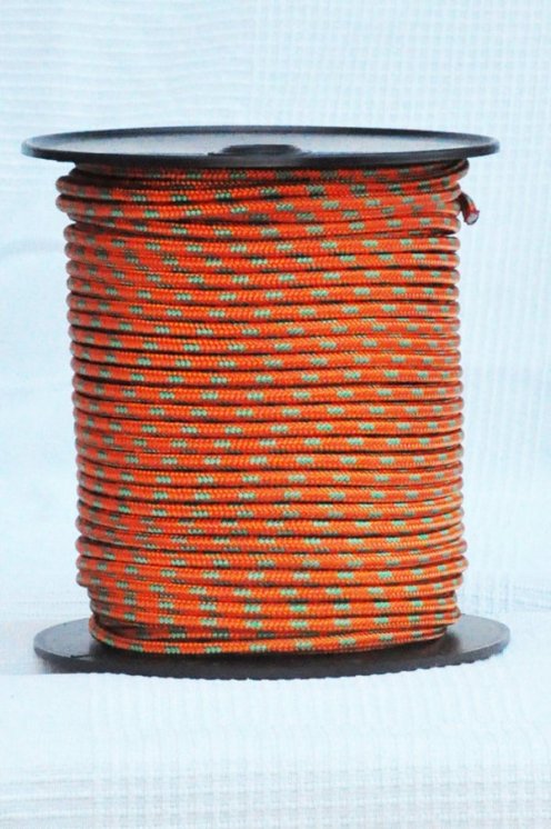 Corde djembé renforcée PES 6 mm Cuivre / vert 100 m