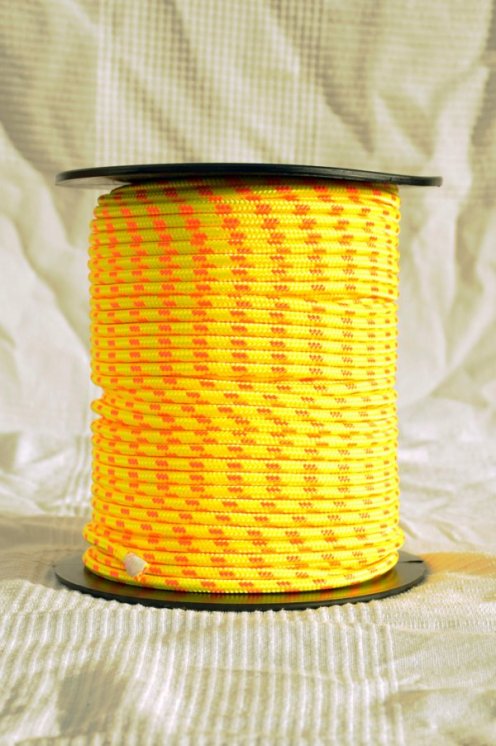 Corde djembé renforcée PES 6 mm Jaune fluo / orange 100 m