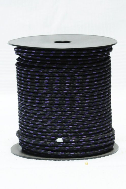 Corde djembé renforcée PES 6 mm Noir / violet 100 m