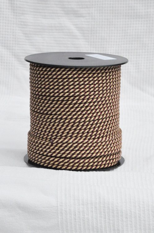 Drisse djembé Ø5 mm (hélice, bordeaux / beige, 100 m) - Corde pour djembe tambour