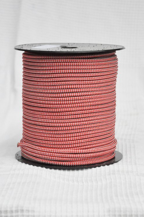 Drisse djembé Ø5 mm (damier, gris / rouge, 100 m) - Corde pour djembe tambour