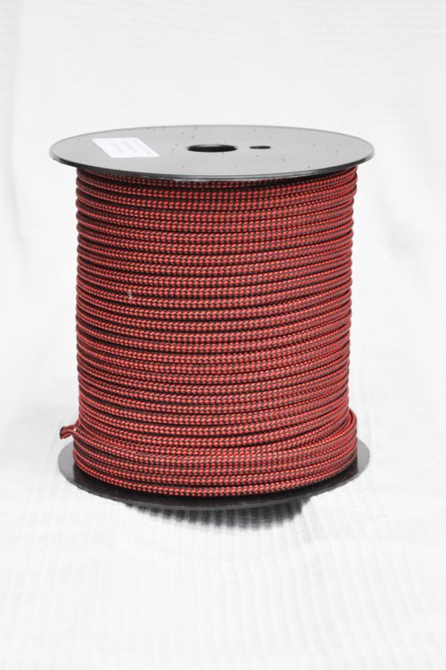 Drisse djembé Ø5 mm (damier, rouge / noir, 100 m) - Corde pour djembe tambour