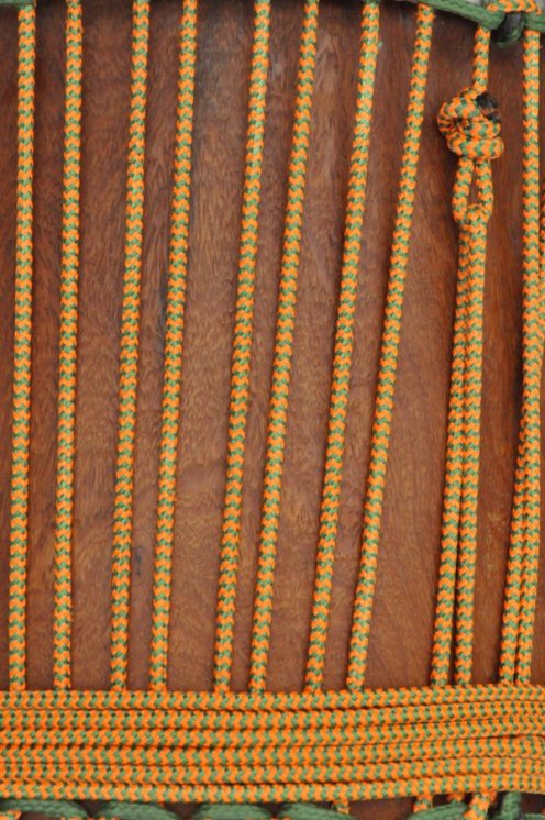 Corde tambour djembé renforcée PES 5 mm Zigzag Orange fluo / Vert 100 m