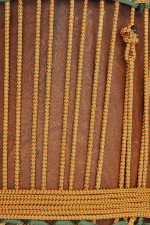 Drisse djembé Ø5 mm (chevrons, orange fluo / vert, 100 m) - Corde pour djembe tambour