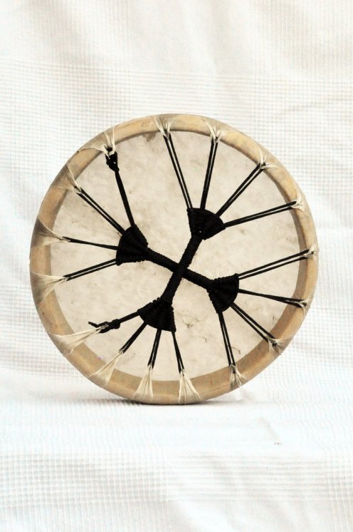 Tambour rituel chamanique (tambour de chamane) avec peau de chèvre
