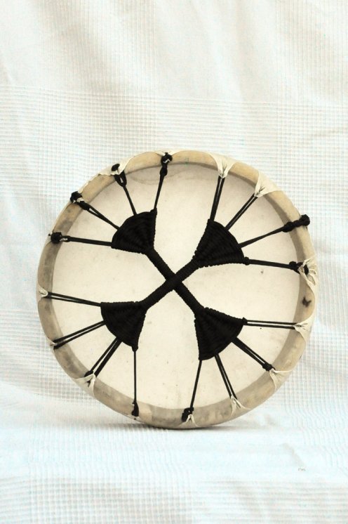 Tambour rituel chamanique (tambour de chamane) avec peau d'élan