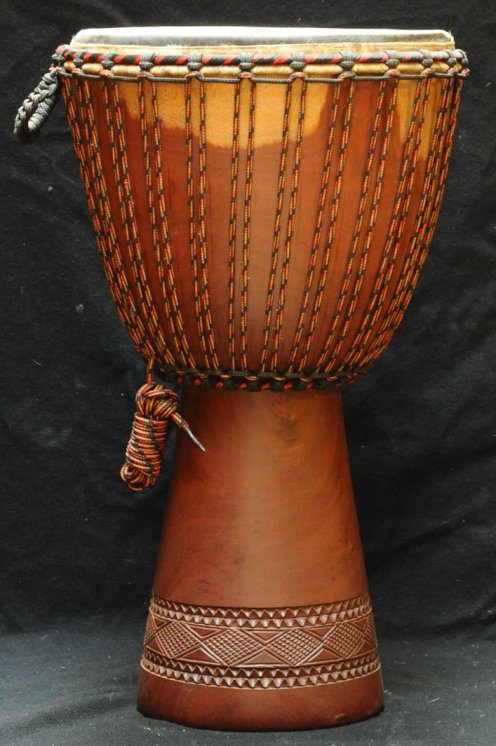Djembé Mali Top en diala peau de boeuf en vente (grand) : acheter un djembe malien en djala (acajou) monté avec une peau bovine (veau, vache) (grand)
