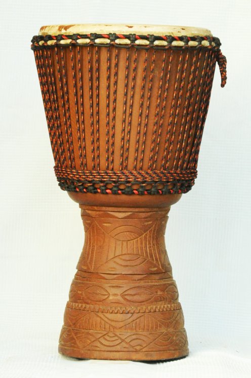 Vente de djembé malien professionnel avec peau de vache - Grand djembé du Mali Top en iroko