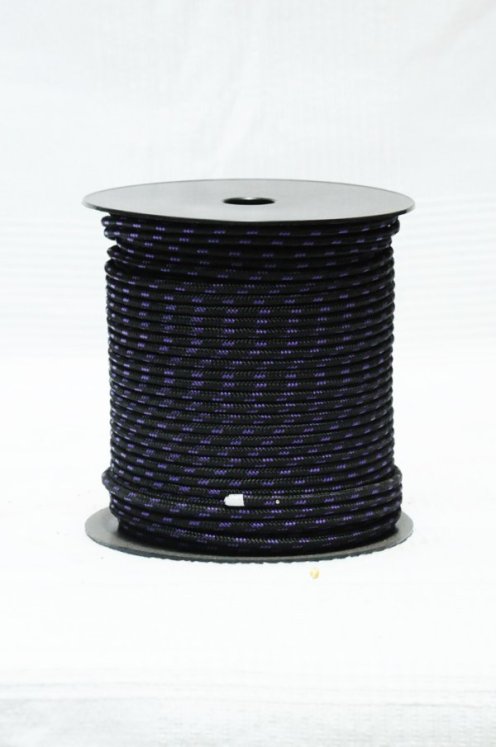 Corde tambour djembé renforcée PES 4 mm Noir / Violet 100 m