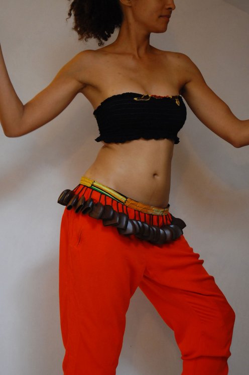 Ceinture de danse africaine - Grande ceinture de danse juju du Ghana