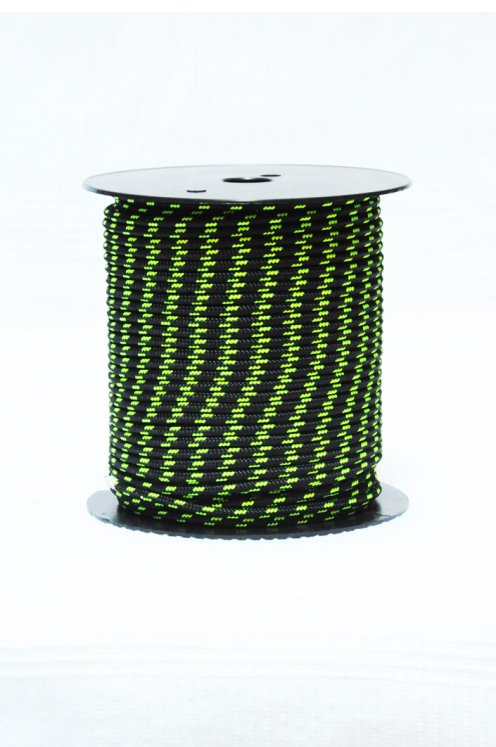Drisse djembé Ø4 mm noire / jaune fluo - Corde pour djembe tambour