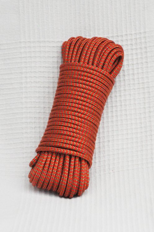 Corde tambour djembé renforcée PES 5 mm Zigzag Rouge / Laiton 20 m