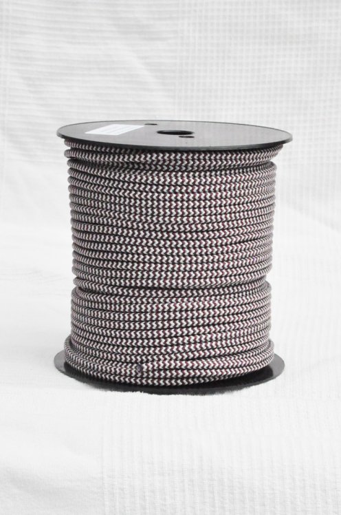 Drisse djembé Ø5 mm (chevrons, bordeaux / gris, 100 m) - Corde pour djembe tambour