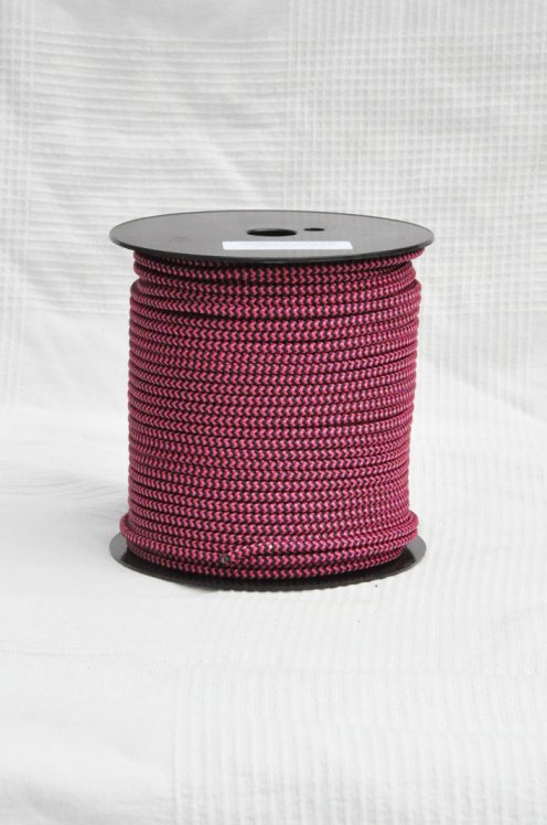 Drisse djembé Ø5 mm (chevrons, framboise / noir, 100 m) - Corde pour djembe tambour