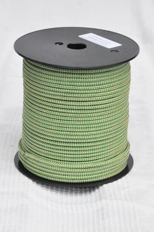 Drisse djembé Ø5 mm (damier, beige / vert, 100 m) - Corde pour djembe tambour