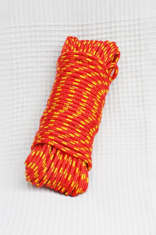 Corde tambour djembé renforcée PES 5 mm Rouge / Jaune tournesol 20 m