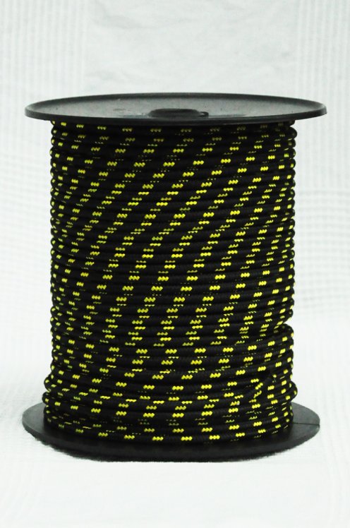 Drisse djembé Ø6 mm noire / jaune fluo - Corde pour djembe tambour