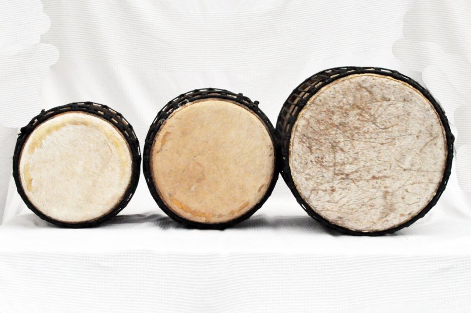 Ensemble de tambours de défilé dunun - Set de mini-tambours doundouns de Guinée 3851
