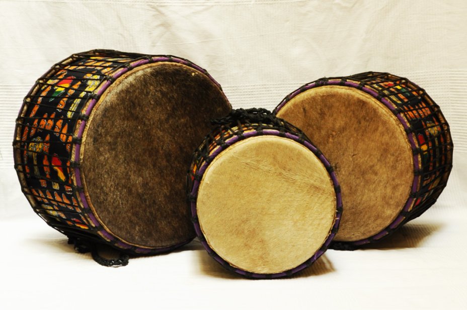 Set de trois mini-doumdoums Ghana : acheter set dunduns (dununs, doundouns)