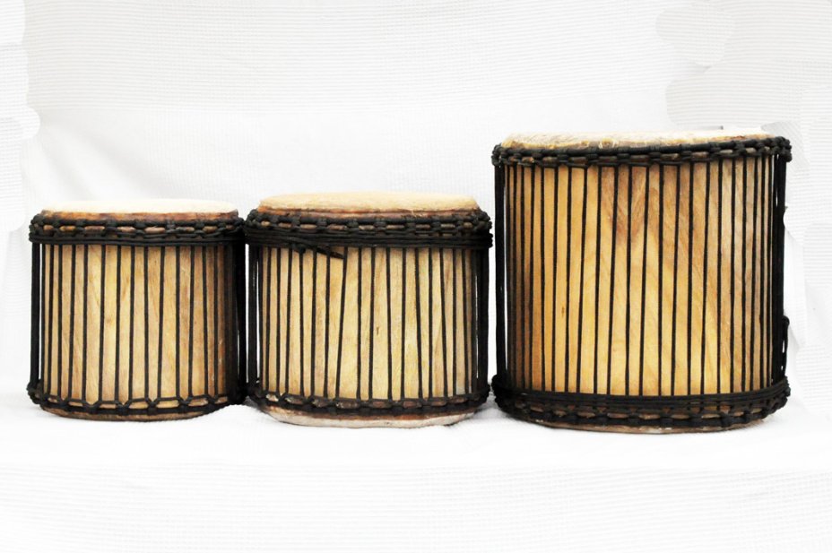 Ensemble de tambours de défilé dunun - Set de mini-tambours doundouns de Guinée 3851