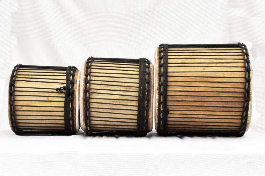 Ensemble de tambours de défilé dunun - Set de mini-tambours doundouns de Guinée 3851