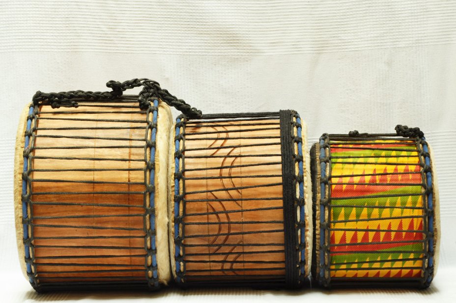 Set de trois mini-doumdoums Ghana : acheter set dunduns (dununs, doundouns)