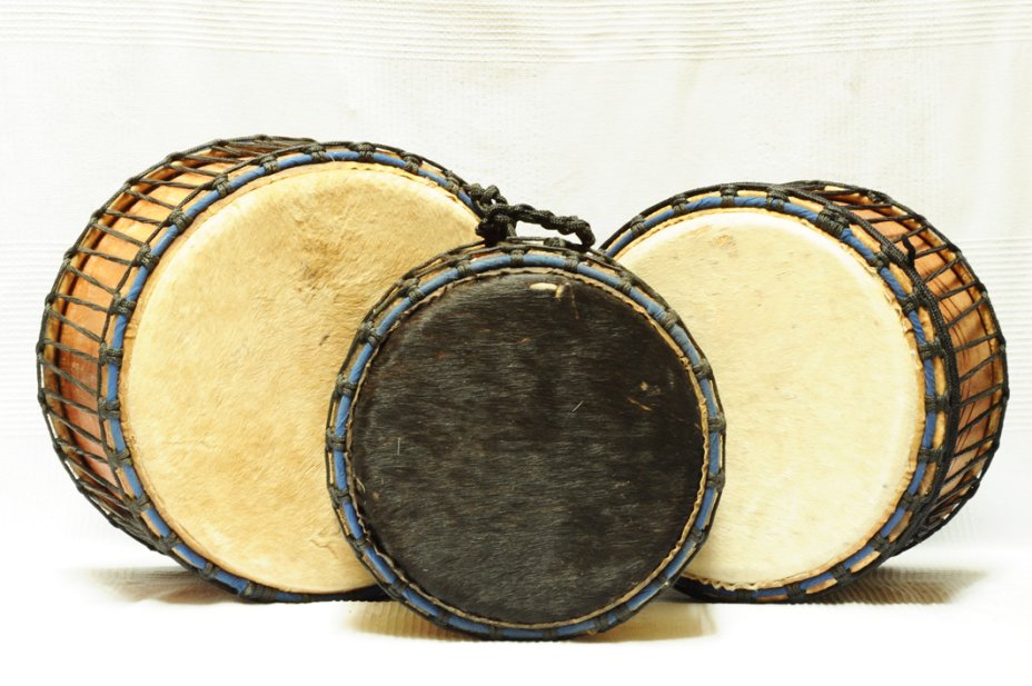 Set de trois mini-doumdoums Ghana : acheter set dunduns (dununs, doundouns)