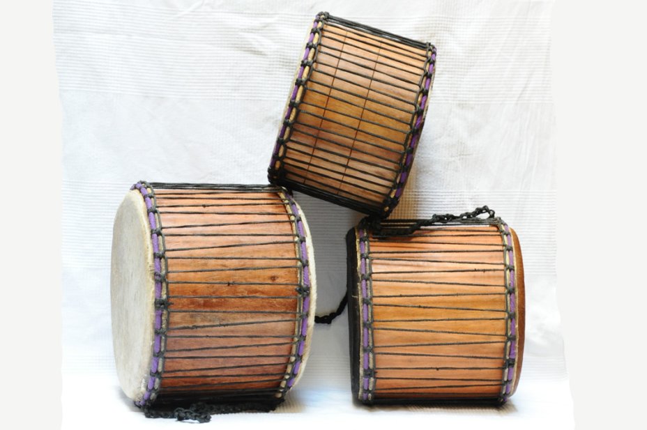 Set de trois mini-doumdoums Ghana : acheter set dunduns (dununs, doundouns)