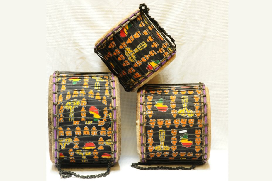 Set de trois mini-doumdoums Ghana : acheter set dunduns (dununs, doundouns)